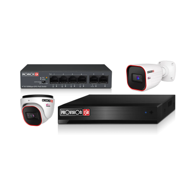 04IP - 4CHNVR+2 DOME+2 BULLET+4CH POE SWITCH KIT