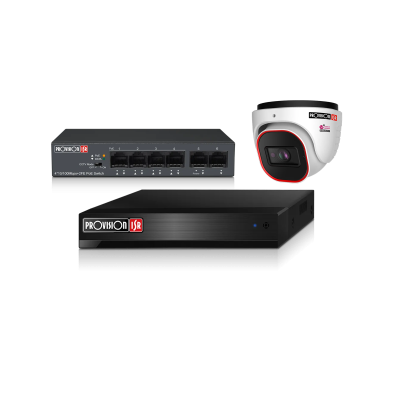 04IP - 4CHNVR+4 DOME+4CH POE SWITCH KIT