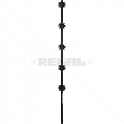 Nemtek Fence Pole - 5Line Round Black