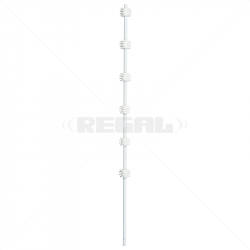 Nemtek Fence Pole - 6Line Round Galvanised Powder Coated WB