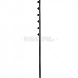 Nemtek Fence Pole - 6Line Square Tube Straight Black