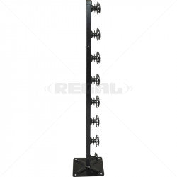 Nemtek Fence Pole 8 Line Square Tube + Base Shield Black