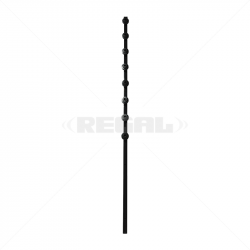 Nemtek Fence Pole - 8Line Square Tube Straight Black